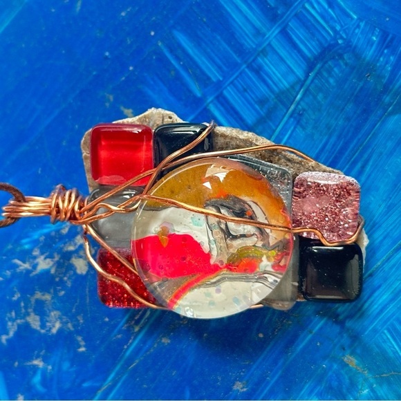 Colorful Wire-Wrapped Pendant - Picture 11 of 12